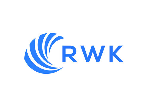 RWK Flat accounting logo design on white background. RWK creative initials Growth graph letter logo concept. RWK business finance logo design.
