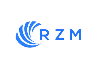 RZM Flat accounting logo design on white background. RZM creative initials Growth graph letter logo concept. RZM business finance logo design.
