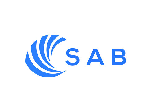 SAB Flat accounting logo design on white background. SAB creative initials Growth graph letter logo concept. SAB business finance logo design.
