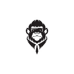 monkey silhouette logo design template