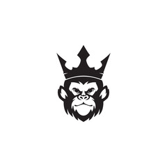 monkey silhouette logo design template