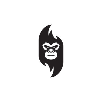 recommend clip art: monkey silhouette logo design template