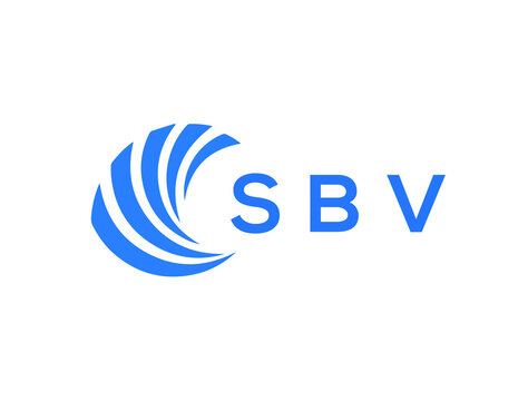 SBV Flat accounting logo design on white background. SBV creative initials Growth graph letter logo concept. SBV business finance logo design.
