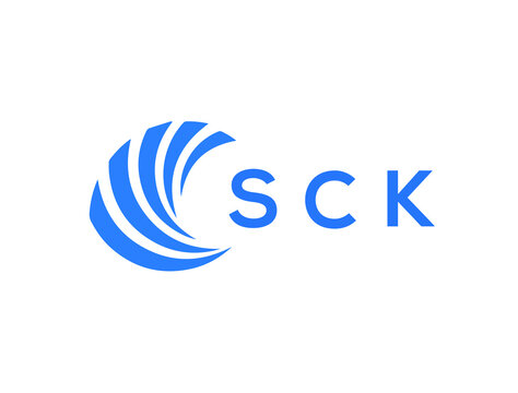SCK Flat accounting logo design on white background. SCK creative initials Growth graph letter logo concept. SCK business finance logo design.

