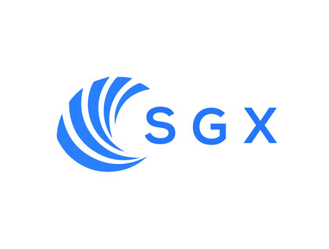 SGX Flat accounting logo design on white background. SGX creative initials Growth graph letter logo concept. SGX business finance logo design.
