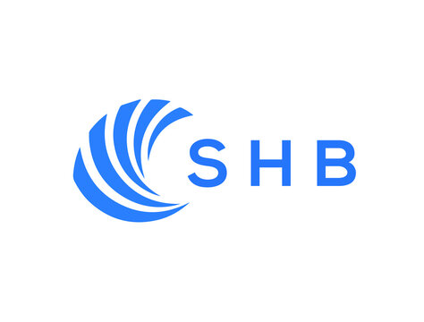 SHB Flat accounting logo design on white background. SHB creative initials Growth graph letter logo concept. SHB business finance logo design.
