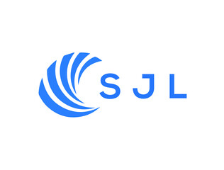 SJL Flat accounting logo design on white background. SJL creative initials Growth graph letter logo concept. SJL business finance logo design.
