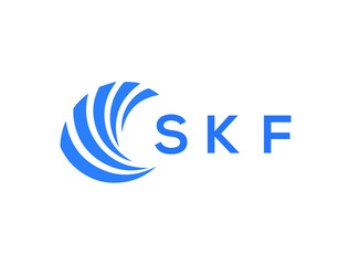 SKF Flat accounting logo design on white background. SKF creative initials Growth graph letter logo concept. SKF business finance logo design.
