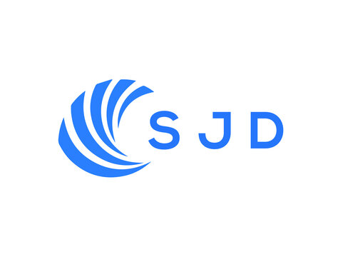 SJD Flat accounting logo design on white background. SJD creative initials Growth graph letter logo concept. SJD business finance logo design.
