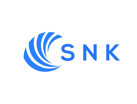 SNK Flat accounting logo design on white background. SNK creative initials Growth graph letter logo concept. SNK business finance logo design.
