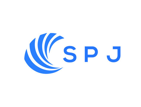 SPJ Flat accounting logo design on white background. SPJ creative initials Growth graph letter logo concept. SPJ business finance logo design.

