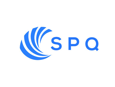 SPQ Flat accounting logo design on white background. SPQ creative initials Growth graph letter logo concept. SPQ business finance logo design.
