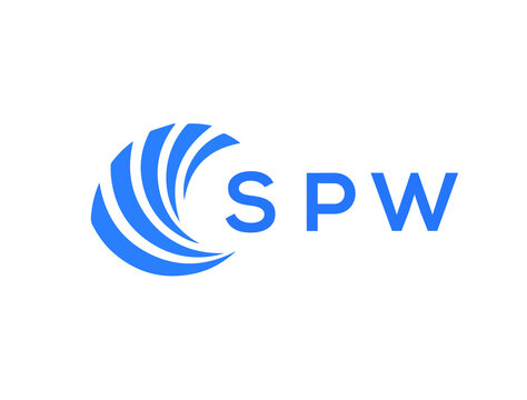 SPW Flat accounting logo design on white background. SPW creative initials Growth graph letter logo concept. SPW business finance logo design.
