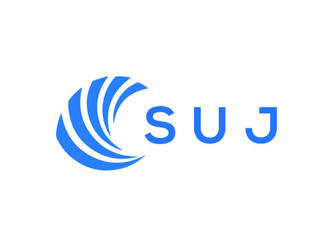 SUJ Flat accounting logo design on white background. SUJ creative initials Growth graph letter logo concept. SUJ business finance logo design.
