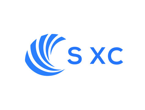 SXC Flat accounting logo design on white background. SXC creative initials Growth graph letter logo concept. SXC business finance logo design.
