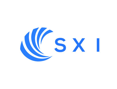 SXI Flat accounting logo design on white background. SXI creative initials Growth graph letter logo concept. SXI business finance logo design.
