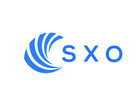 SXO Flat accounting logo design on white background. SXO creative initials Growth graph letter logo concept. SXO business finance logo design.
