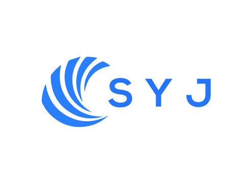 SYJ Flat accounting logo design on white background. SYJ creative initials Growth graph letter logo concept. SYJ business finance logo design.
