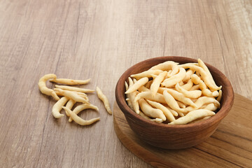 Widaran Keju or Telur Gabus Keju, Indonesian traditional snack made from flour, egg, and cheddar cheese. 
