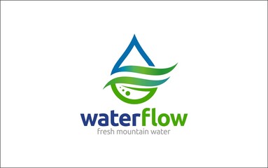 Obraz premium Illustration graphic vector of natural fresh mountain water logo design template