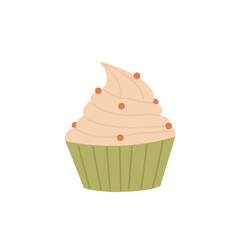 Pastry cupcakes delivery services. Desserts buffet ordering and shipping vector illustration