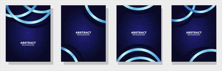 Collection of modern blue backgrounds with circle stripe pattern, labels, for luxury product packaging and design, brochures, book covers, invitations, flyers, brochures, banners.