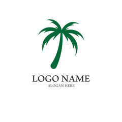 Obraz premium Palm tree summer logo template