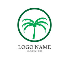 Palm tree summer logo template