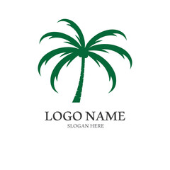 Palm tree summer logo template