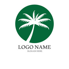 Fototapeta premium Palm tree summer logo template