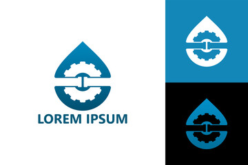 Plumbing gear logo template design vector