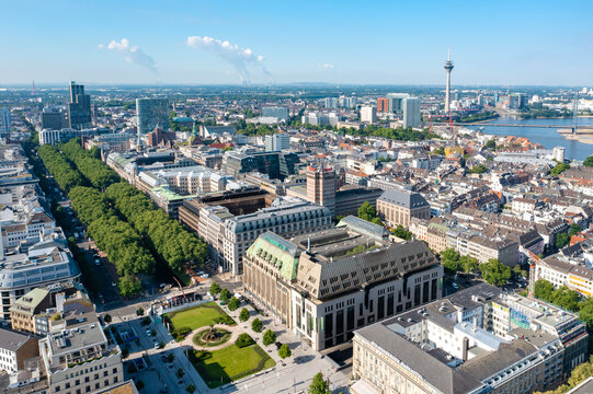 K&ouml;nigsallee in D&uuml;sseldorf aus der Vogelperspektive