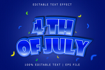 4Th Of July Editable Text Effect 3 Dimension Emboss Modern Style
