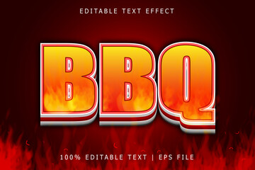 Bbq Editable Text Effect 3 Dimension Emboss Modern Style
