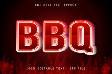 Bbq Editable Text Effect 3 Dimension Emboss Modern Style