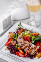 Caesar salad with meat