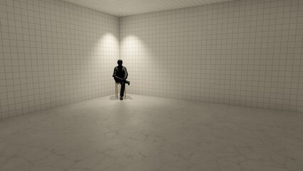 Obraz premium alone in the empty room