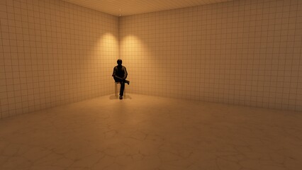 Obraz premium alone in the empty room