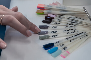 Manicure process, nail color selection