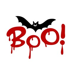 Boo! Cute Halloween T shirt design. Good for clothes, greeting card, poster, and mug design. Vector illustration