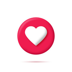 Heart like icon symbol. 3D design concept. Vector illustration