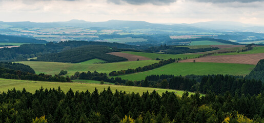 View from Cap hill summit . highest point of Teplicke skaly rock town in Czech republic
