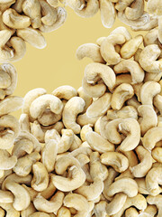 Cashews tree nuts full frame. Natural organic food. 