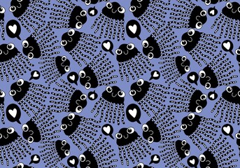 Summer sea seamless cartoon octopus pattern for fabrics and textiles and packaging and wrapping paper and kids