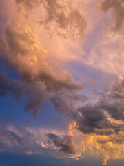 Fototapeta na wymiar Sunset Sky natural colors background