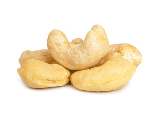 Cashew nut one dry isolated on the white background