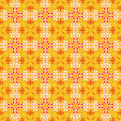 Seamless Background Retro Garden Nature Aboriginal Floral Damask Traditional Pattern Art