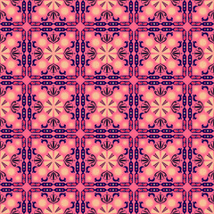 Seamless Background Retro Garden Nature Aboriginal Floral Damask Traditional Pattern Art