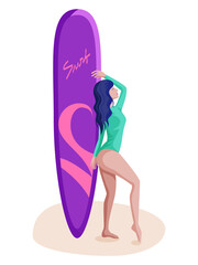 GirlSurfPosing