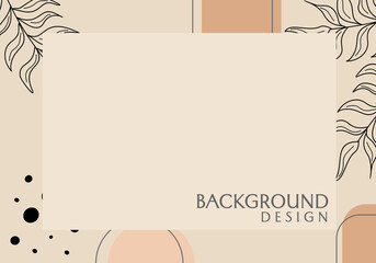 natural theme banner design. abstract background with hand drawn floral elements